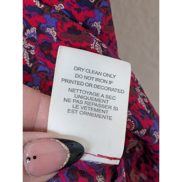 Joie 100% Silk Office Career Blouse Cold Shoulder Short Sleeve Size Small - Picture 7 of 7